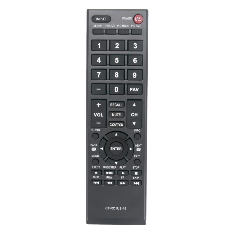 Beyution CT-RC1US-16 Replacement Remote Control Fit for Toshiba TV 43L310U 43L420U 49L310U 49L420U 55L310U 65L350U 19AV600U 19AV600UZ 19C100 19C100U 19C10U 19C1D 19C1DU 19L4200 19SL410U 19SL410X - Image 1